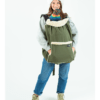 couverture de portage hiver chaude softshell imperméable coupe-vent avec capuche amovible olive Couverture de portage - Isara - olive - porte-bébé en hiver protection de porte-bébé cape portage
