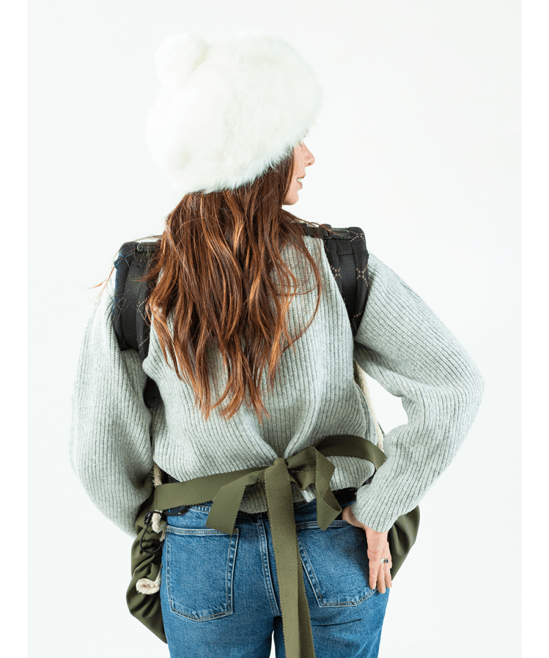 Couverture de portage - Isara - olive - porte-bébé en hiver protection de porte-bébé cape portage