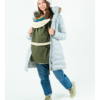 couverture de porte-bébé hiver chaude softshell imperméable coupe-vent avec capuche amovible olive Couverture de portage - Isara - taupe - porte-bébé en hiver protection de porte-bébé cape portage