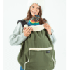 couverture porte-bébé hiver chaude softshell imperméable coupe-vent olive Couverture de portage - Isara - taupe - porte-bébé en hiver protection de porte-bébé cape portage
