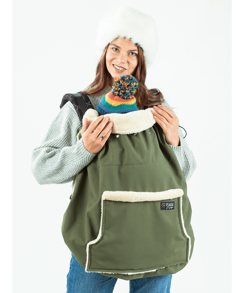 Couverture de portage - Isara - taupe - porte-bébé en hiver protection de porte-bébé cape portage
