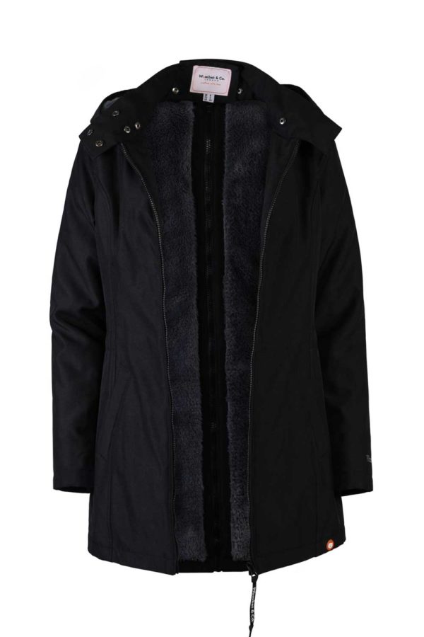 manteau parka de portage wallaby de wombat & co noir anthracite porte-bébé écharpe de portage hiver chaud