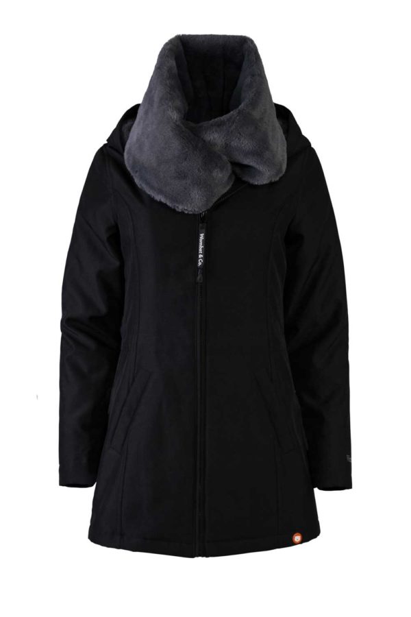 manteau parka de portage wallaby de wombat & co noir anthracite porte-bébé écharpe de portage hiver froid