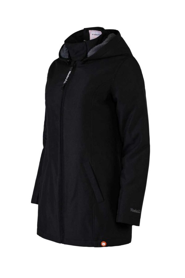 manteau parka de portage wallaby de wombat & co noir anthracite porte-bébé écharpe de portage hiver froid