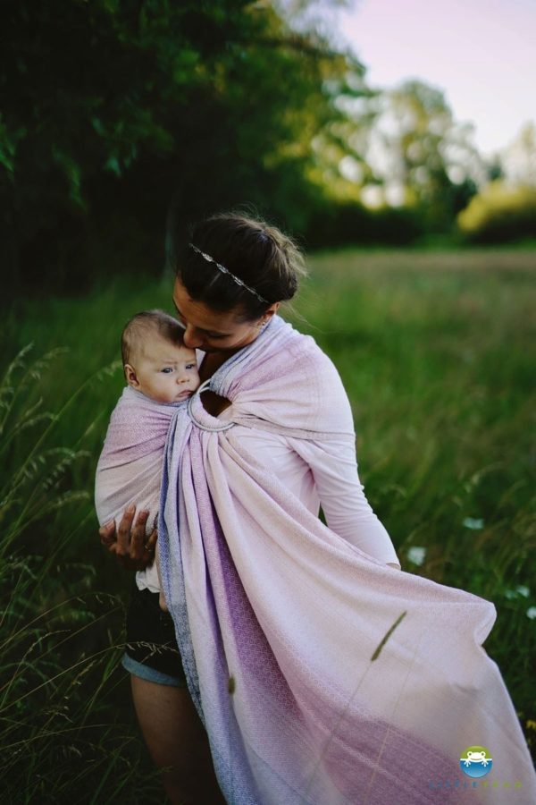 little frog sling lovely lilac écharpe de portage bébé sans noeud facile rapide