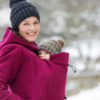 Mamalila - Manteau en laine hiver chaud de portage et grossesse – Framboise