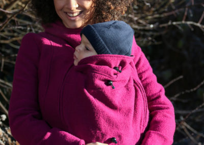 Mamalila – Manteau en laine de portage et grossesse – Framboise