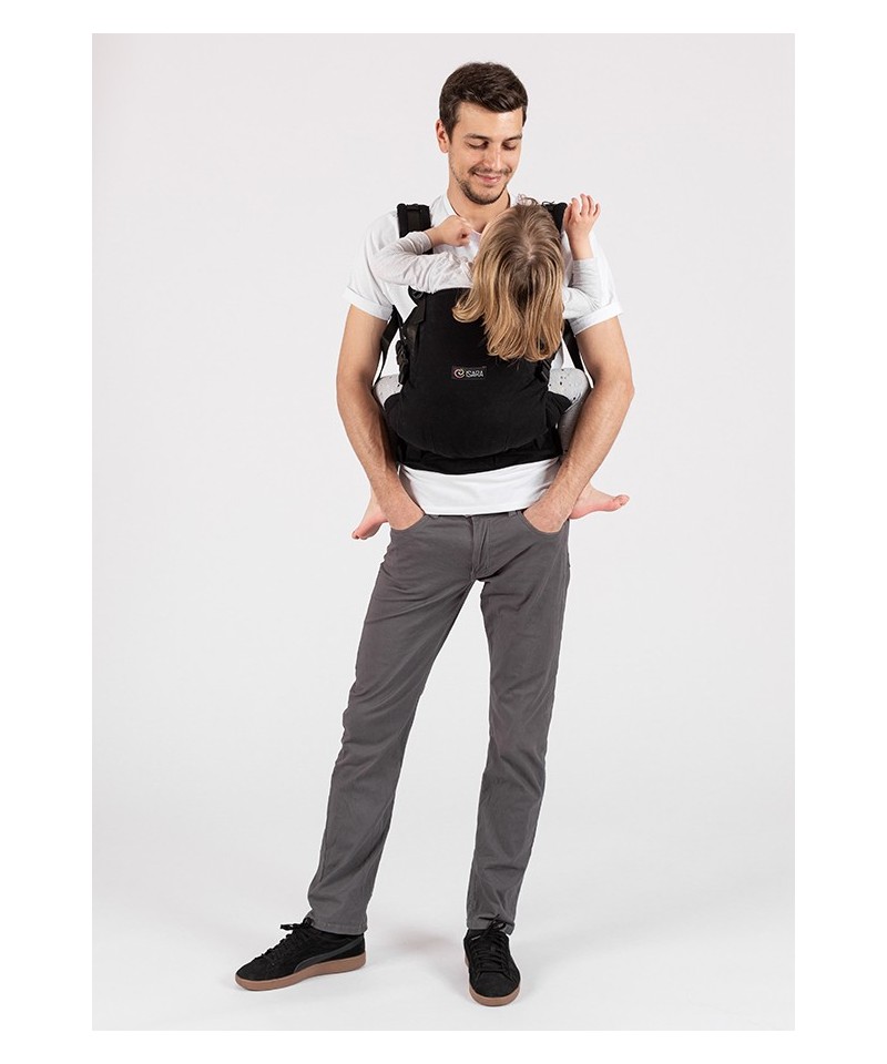 porte bébé nouveau né bambin physio évolutif ergonomique coton bio gots isara the one black a porter Porte-bébé The One Isara - Black à porter physiologique évolutif jusqu'à 3 ans