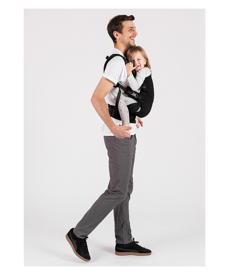 porte bébé nouveau né bambin physiologique évolutif coton bio isara the one black a porter Porte-bébé The One Isara - Black à porter physiologique évolutif de 0 à 3 ans