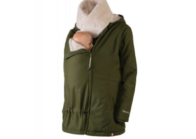 Manteau de portage imperméable veste parka Wallaby - Wombat & Co - Vert - veste grossesse maternité femme enceinte et porte-bébé