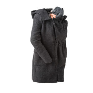 mamalila Manteau en laine de portage et grossesse – Gris Anthracite