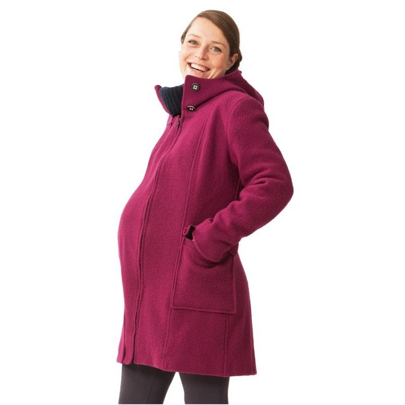 manteau pour femme enceinte portage, maternité framboise mamalila