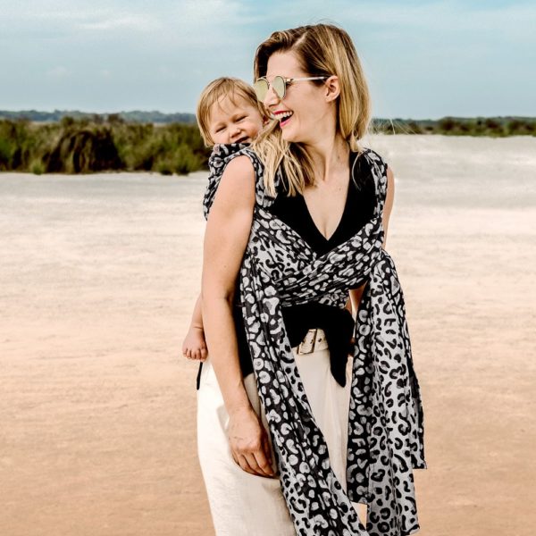 écharpe de portage tissée fidella coton bio leopard argenté taille 6