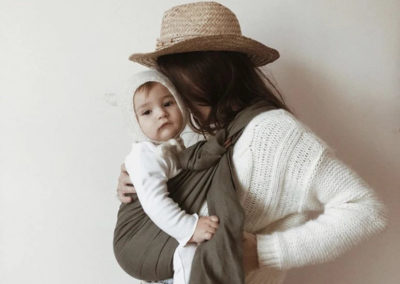 Bud & Blossom - Sling - olive écharpe de portage sans nouage rapide dès la naissance physiologique porte-bébé nouveau-né