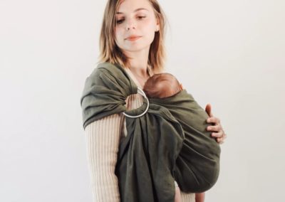 Bud & Blossom - Sling - olive écharpe de portage sans nouage rapide dès la naissance physiologique porte-bébé nouveau-né