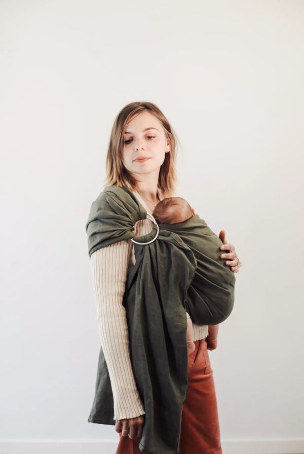 Bud & Blossom - Sling - olive écharpe de portage sans nouage rapide dès la naissance physiologique porte-bébé nouveau-né