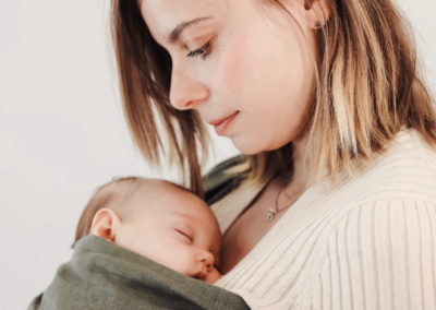 Bud & Blossom - Sling - olive écharpe de portage sans nouage rapide dès la naissance physiologique porte-bébé nouveau-né