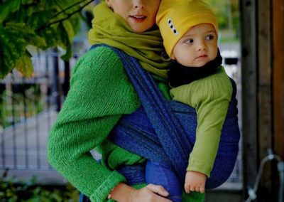 écharpe de portage little frog lovely darkness tencel coton soutenante confortable facile écharpe tissée bébé
