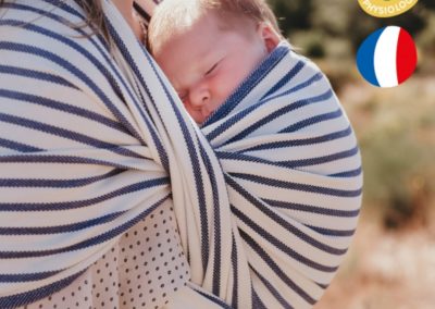néobulle malo écharpe de portage tissée polyvalente physiologique porter bébé dès la naissance nouveau-né soutenante coton bio