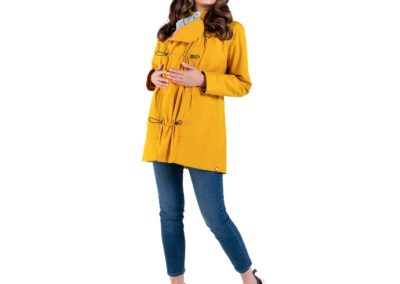 wombat co numbat go jaune moutarde veste de portage grossesse ventral dorsal légère printemps automne déperlante compacte