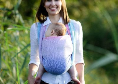 écharpe de portage Little Frog Aurora Cube écharpe tissée coton lin parfaite pour l'été tient pas chaud