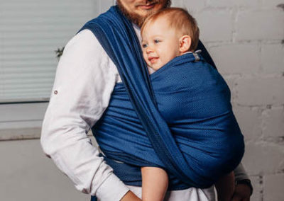 Lennylamb - cobalt herringbone écharpe de portage tissée dès la naissance soutenante porter bébé confortable pratique pas cher meilleur rapport qualité-prix
