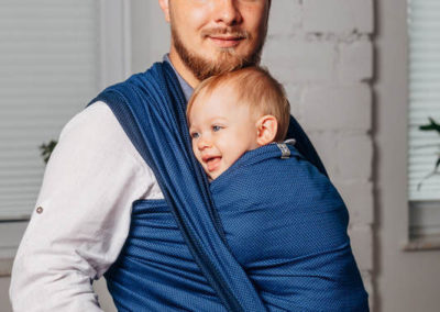Lennylamb - cobalt herringbone écharpe de portage tissée dès la naissance soutenante porter bébé confortable pratique pas cher meilleur rapport qualité-prix