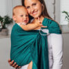 Sling - Lennylamb - Emerald Herringbone écharpe de portage bébé sans noeud anneaux ringsling facile rapide pratique nouveau-né