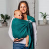 Sling - Lennylamb - Emerald Herringbone écharpe de portage bébé sans noeud anneaux ringsling facile rapide pratique nouveau-né