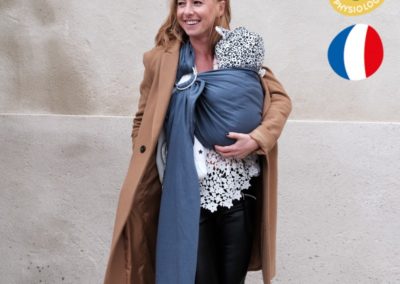 sling néobulle my sling bleu jersey extensible écharpe porte-bébé facile sans noeud dès la naissance nouveau-né made in france