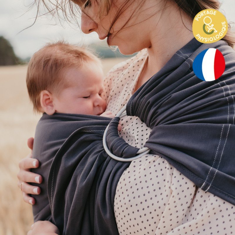 sling néobulle my sling jersey extensible ardoise facile sans noeud dès la naissance nouveau-né made in france