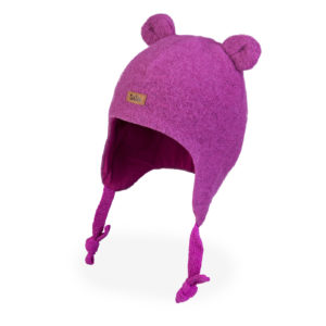 bonnet en laine pour bébé enfant hiver chaud coupe vent oreilles ourson rose