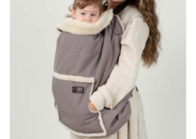 couverture de portage hiver isara taupe protection porte-bébé écharpe de portage softshell impermeable polaire chaude