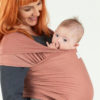 écharpe de portage isara bambou rusty rose extensible élastique pratique facile pratique idéale débutant dès la naissance porter bébé nouveau-né