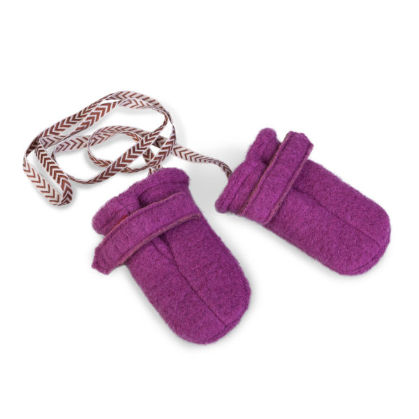 moufles pour bébé en laine chaud doublé rose