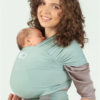 écharpe de portage isara bambou frosty green extensible élastique pratique facile pratique idéale débutant dès la naissance porter bébé nouveau-né