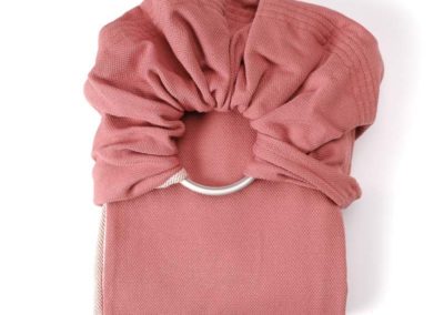 sling néobulle terracotta rose écharpe de portage sans noeud ringsling 100% coton bio gots dès la naissance