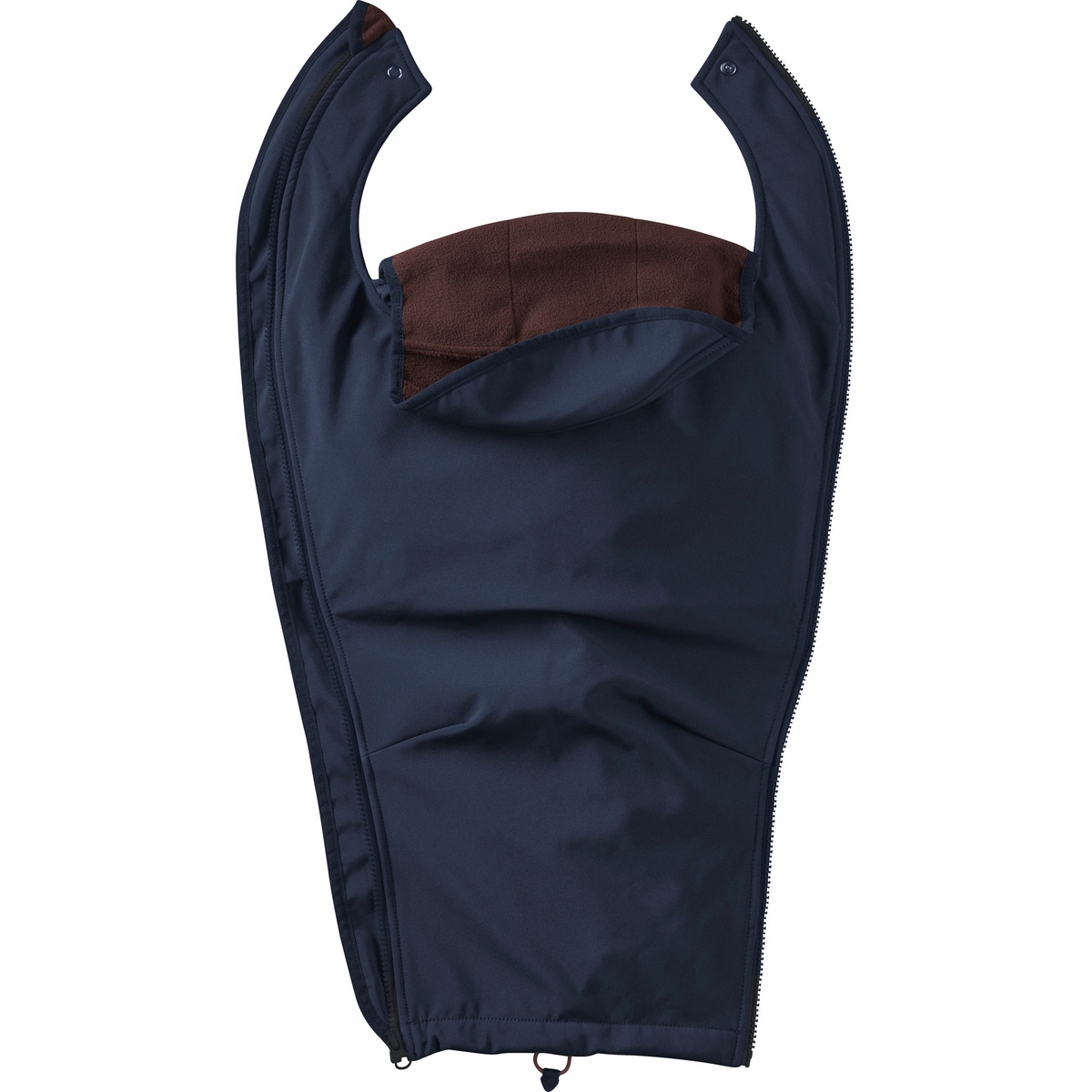 veste manteau de portage homme mamalila softshell bleu ventral dorsal polyvalent porte-bébé écharpe en hiver automne imperméable capuche