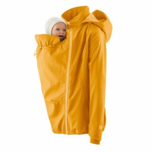 mamalila softshell veste de portage mustard jaune moutarde portage écharpe porte-bébé grossesse maternité imperméable hiver automne pratique