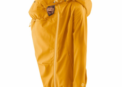 mamalila softshell veste de portage mustard jaune moutarde portage écharpe porte-bébé grossesse maternité imperméable hiver automne pratique