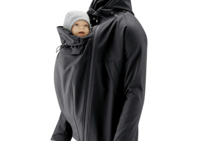 veste portage mamalila homme porter bébé dos ventre imperméable coupe vent papa insert porte-bébé