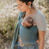 sling néobulle vert eucalyptus écharpe de portage sans noeud ringsling 100% coton bio gots dès la naissance