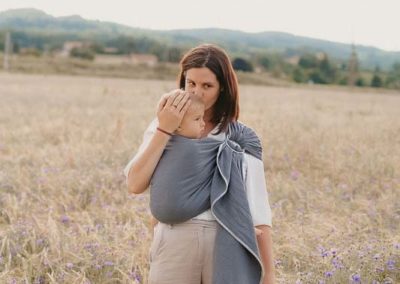 sling neobulle anthracite écharpe de portage sans noeud tissé dès la naissance facile rapide débutant gots coton bio