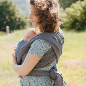 neobulle écharpe de portage anthracite tissé dès la naissance polyvalente débutant gots coton bio