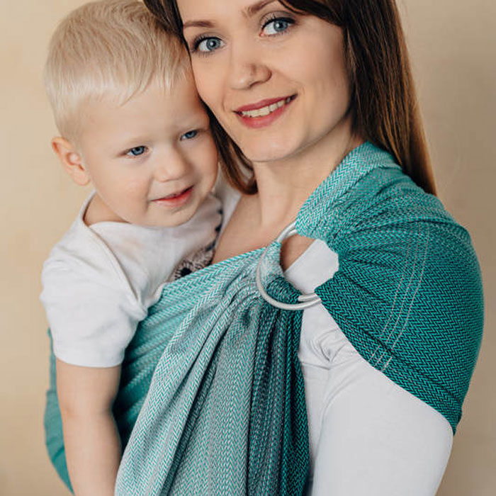 sling écharpe de portage sans noeud lennylamb ombre green