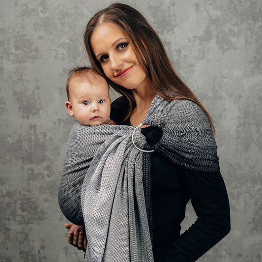 sling écharpe de portage sans noeud lennylamb ombre grey