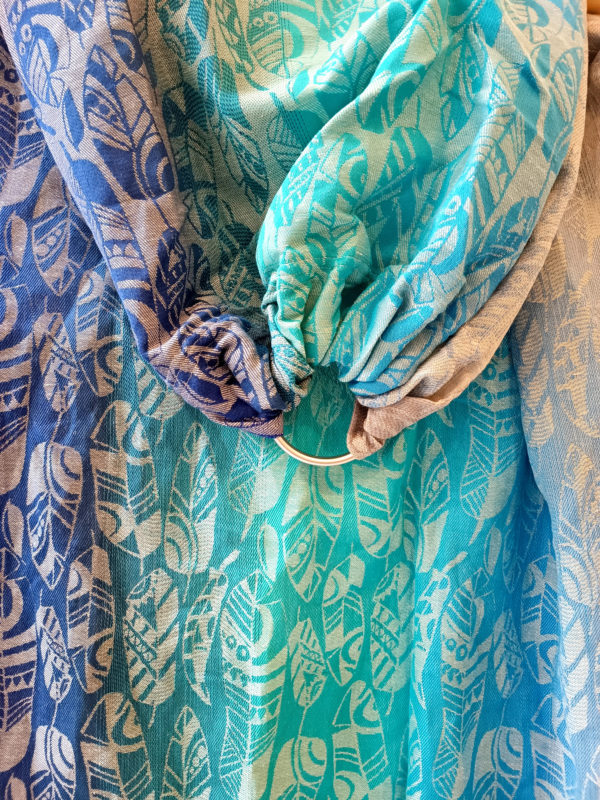 sling yaro écharpe de portage sans noeud four winds aqua hemp chanvre