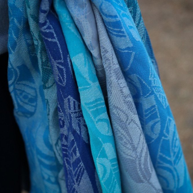 echarpe de portage tissée yaro four winds aqua hemp chanvre