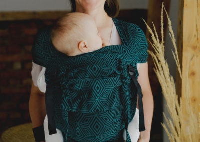 porte-bébé mei-tai Little Frog Wrap Carrier Emerald cube hybride facile confortable évolutif portage physiologique