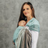 sling lennylamb little herringbone mint écharpe de portage sans noeud tissée porter bébé nouveau-né